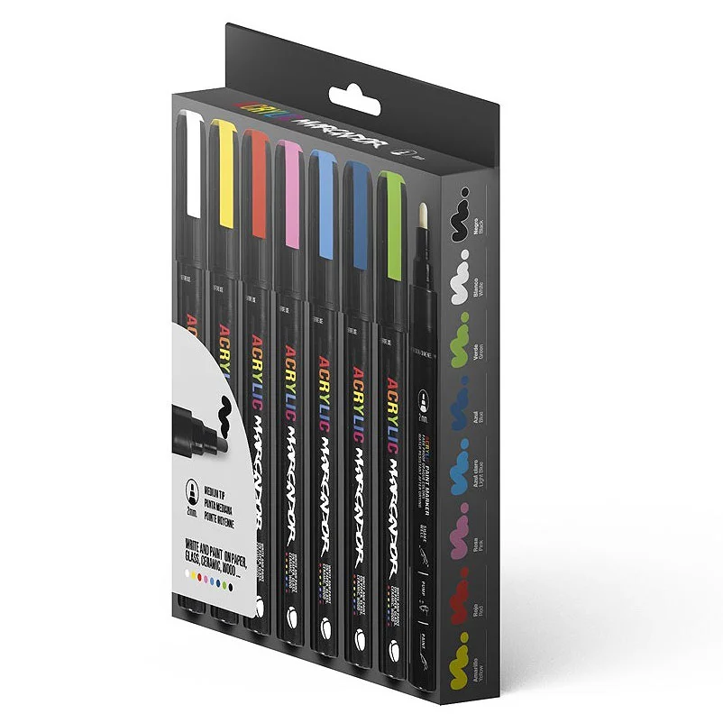MTN Acrylic Marcador 2mm 8 Pack
